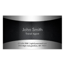 Carbon Black Travel Agent Business Card