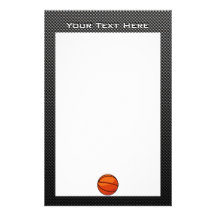 Carbon Fibre look Basketball Stationery Paper