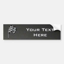 Carbon Fibre look Chequered Flag Bumper Sticker