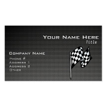 Carbon Fibre look Chequered Flag Business Card