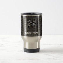 Carbon Fibre look Chequered Flag Coffee Mug