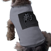 Carbon Fibre look Chequered Flag Doggie T Shirt