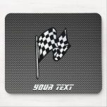 Carbon Fibre look Chequered Flag Mouse Pads