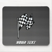 Carbon Fibre look Chequered Flag Mouse Pads