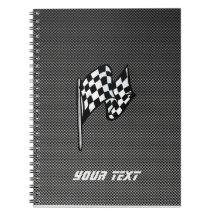 Carbon Fibre look Chequered Flag Notebook