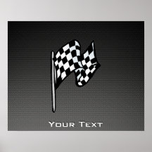 Carbon Fibre look Chequered Flag Poster