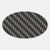 Carbon Fibre Material Oval Stickers