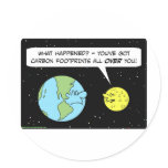 carbon footprints earth moon stickers