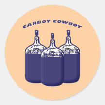 Carboy Cowboy Round Sticker