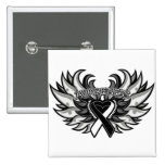 Carcinoid Cancer Awareness Heart Wings.png Pinback Buttons