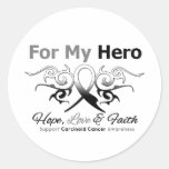 Carcinoid Cancer Tribal Ribbon Hero Sticker