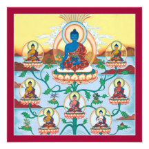 CARD 8 Medicine Buddhas -square card with envelope Announcement