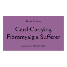 Card-Carrying Fibromyalgia Sufferer Card Business Cards