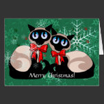 Card - Christmas Siamese Cats cards