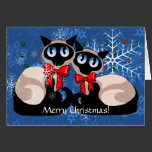 Card - Christmas Siamese Cats cards