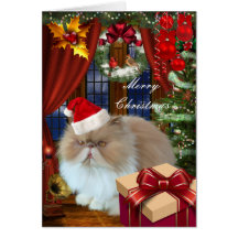 Card Christmas Xmas Cat Hat
