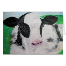 Card, Cow Art Greeting Card