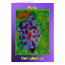 Card - Feliz Cumpleaños - Uvas Concord