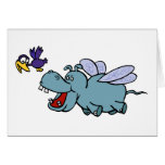 Card:  Flying Hippo & Bird