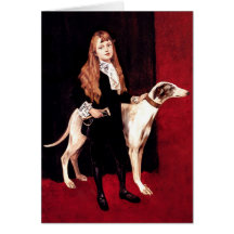 Card: Girl With Greyhound
