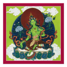 CARD Green Tara - square card with envelope Personalized Announcement
