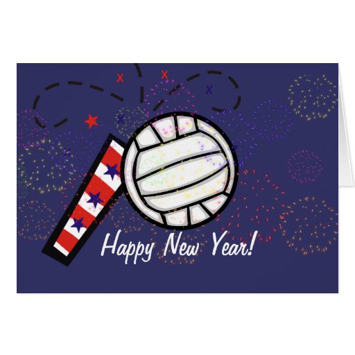 Card Happy New Year Volleyball Zazzle