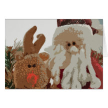 Card (HB) - Rudolph & Santa (Abstract)