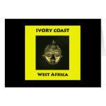 Card IVORY COAST GOLD MASK, yellow background