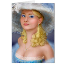 Card Lady in blue