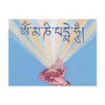 CARD Lotus with mantra OM MANI PADME HUM Postcard