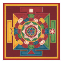 CARD Mandala of the 5 Elements, square+envelope Invitations