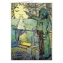 Card or invitation: Sun Goddess by Alphonse Mucha
