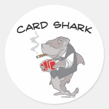 Card Shark Round Sticker
