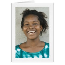 Card, "Smiling Young Girl in Green Dress"