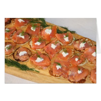 Card, "Smoked Salmon Canapes" by Florabunda