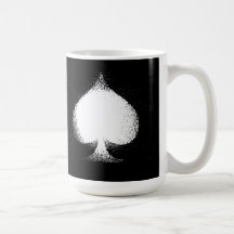 Card suit Spades white-  grunge Mug