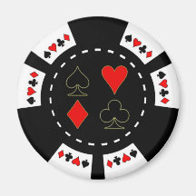 Card Suits Poker Chip Fridge Magnets