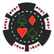 CARD SUITS POKER CHIP STICKER