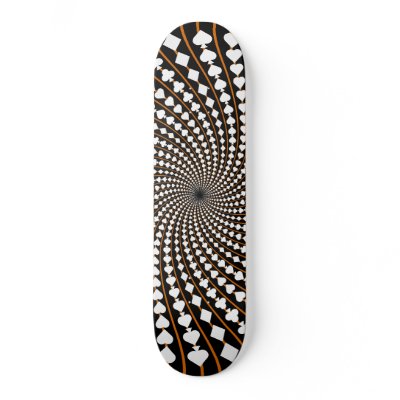 Card Suits Spiral: Black Edition: Skateboard by spiritswitchboard