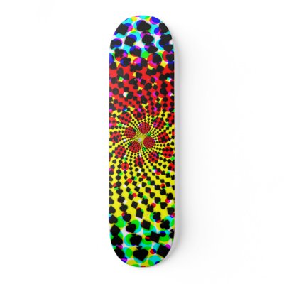 Card Suits Spiral: Psychedelic Edition: Skateboard by spiritswitchboard