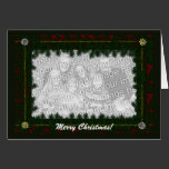 Card Template - Christmas Pine & Bows cards