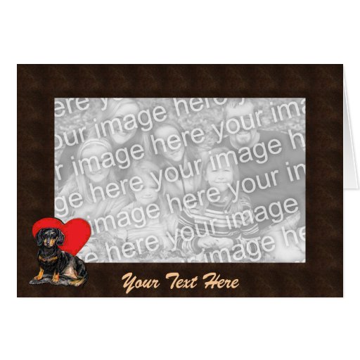 Card Template - Dachshund Heart