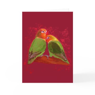 Card - Valentine's Day Lovebirds by pawtraitart