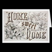 Card Vintage Home Sweet Hope Currier & Ives cards