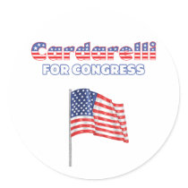 Cardarelli for Congress Patriotic American Flag Sticker