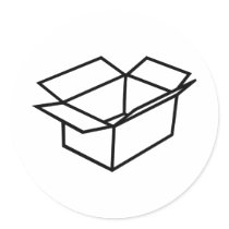 Cardboard box round stickers