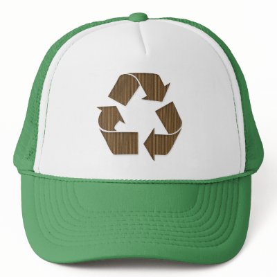 Cardboard Recycle Symbol Hat by superdumb