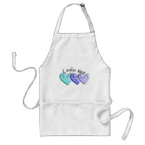 Cardiac Nurse 3D Blue Hearts Gifts Apron