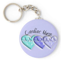 Cardiac Nurse 3D Blue Hearts Gifts Key Chain