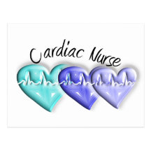 Cardiac Nurse 3D Blue Hearts Gifts Postcards